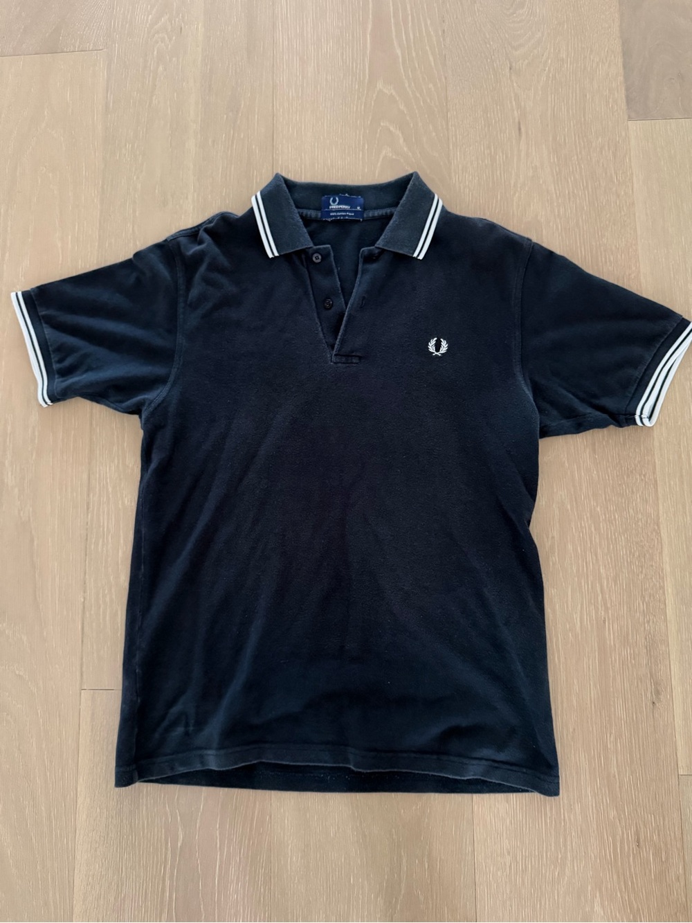 Fred Perry navy y2k polo shirt
